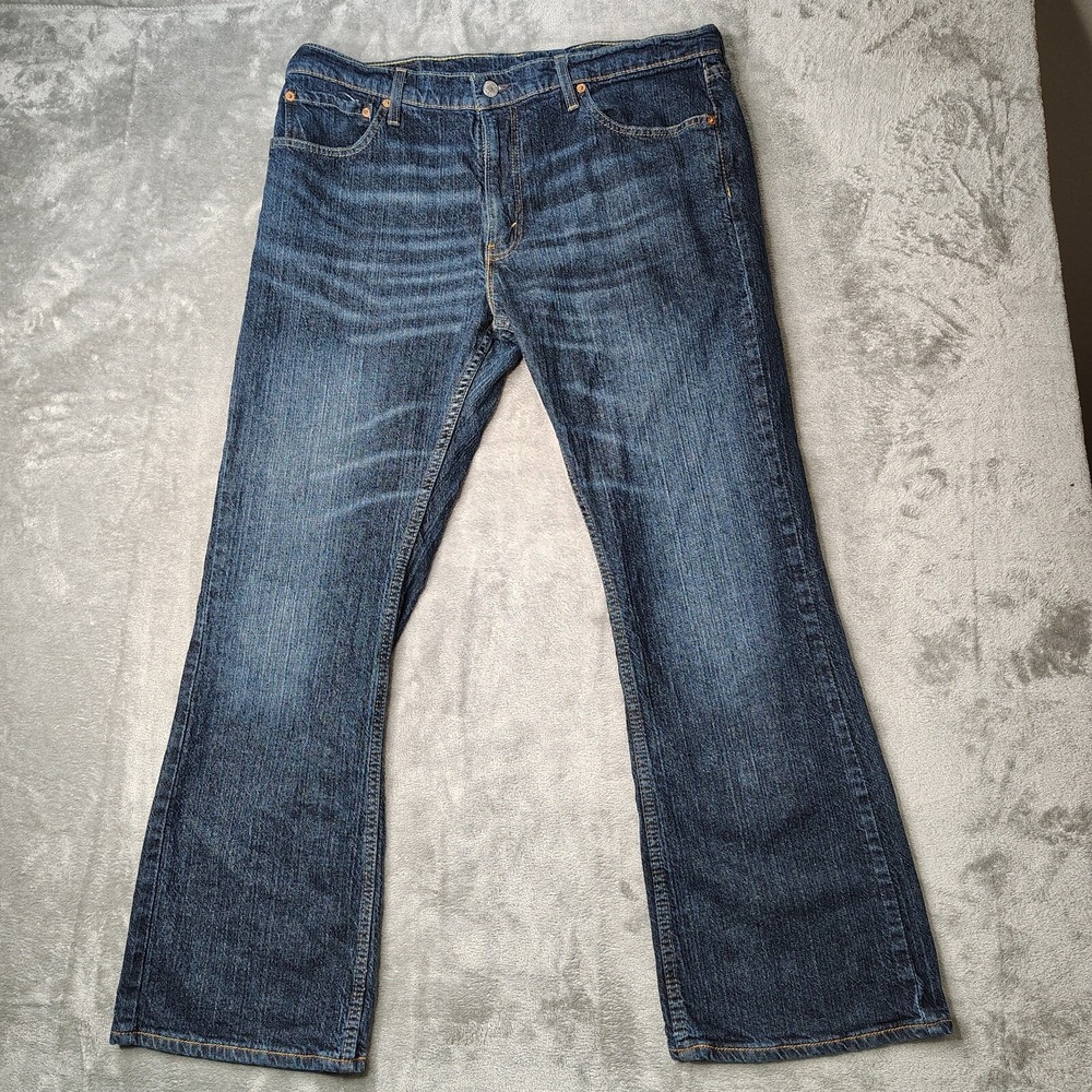 Levi's 527 Slim Bootcut Jeans Men 38x32 Fit 36x31 Dark‎ Wash Blue Denim Western